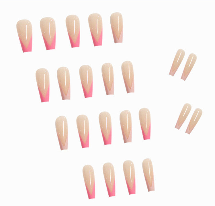 Elegant Long White Tip Coffin Shape Fake Nails