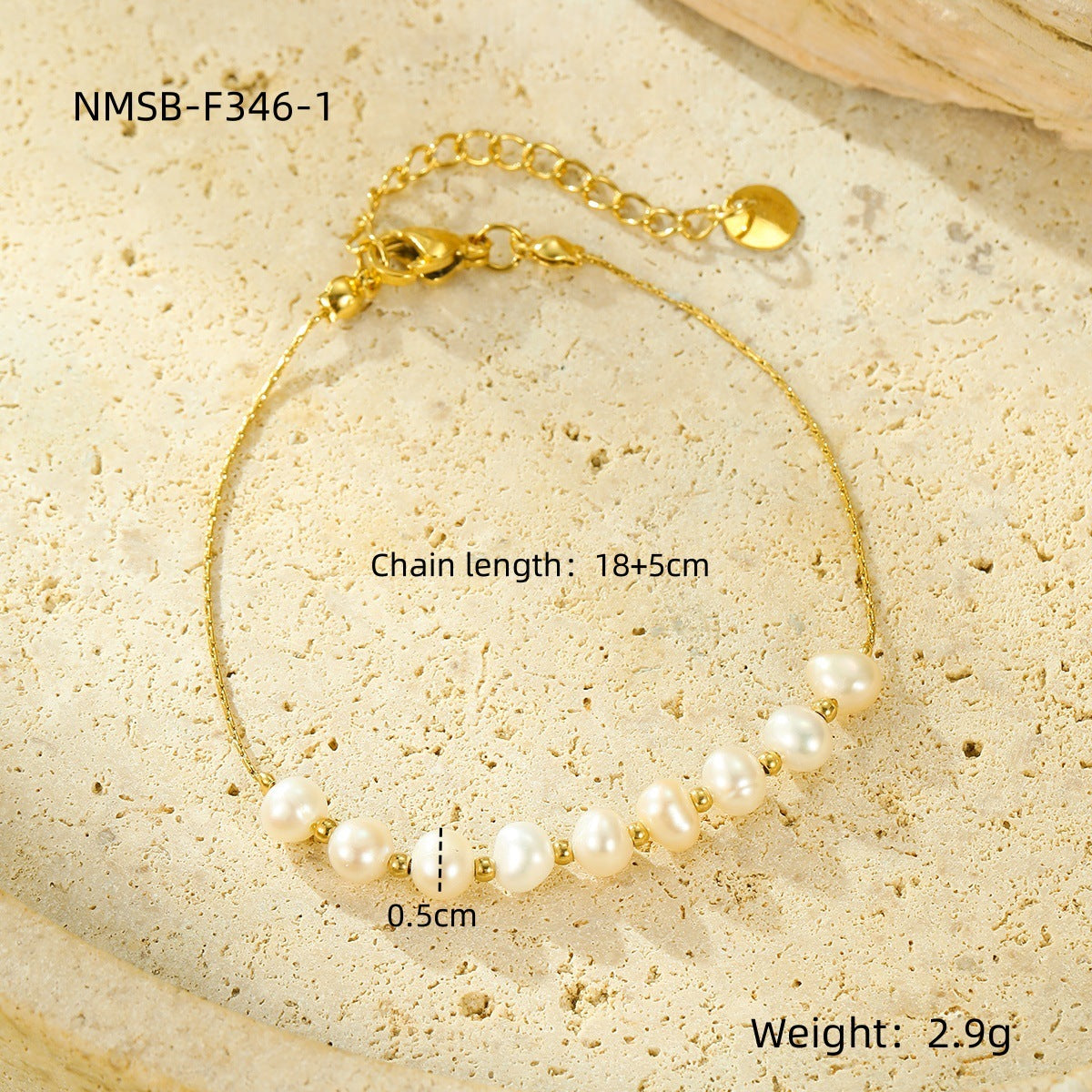 Durable Niche Ins Stainless Steel Natural Stone/Pearl Bangle