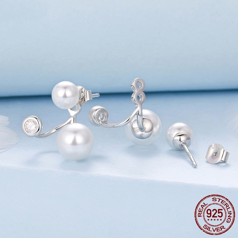 Dainty 2-Way Pearl Stud Earrings