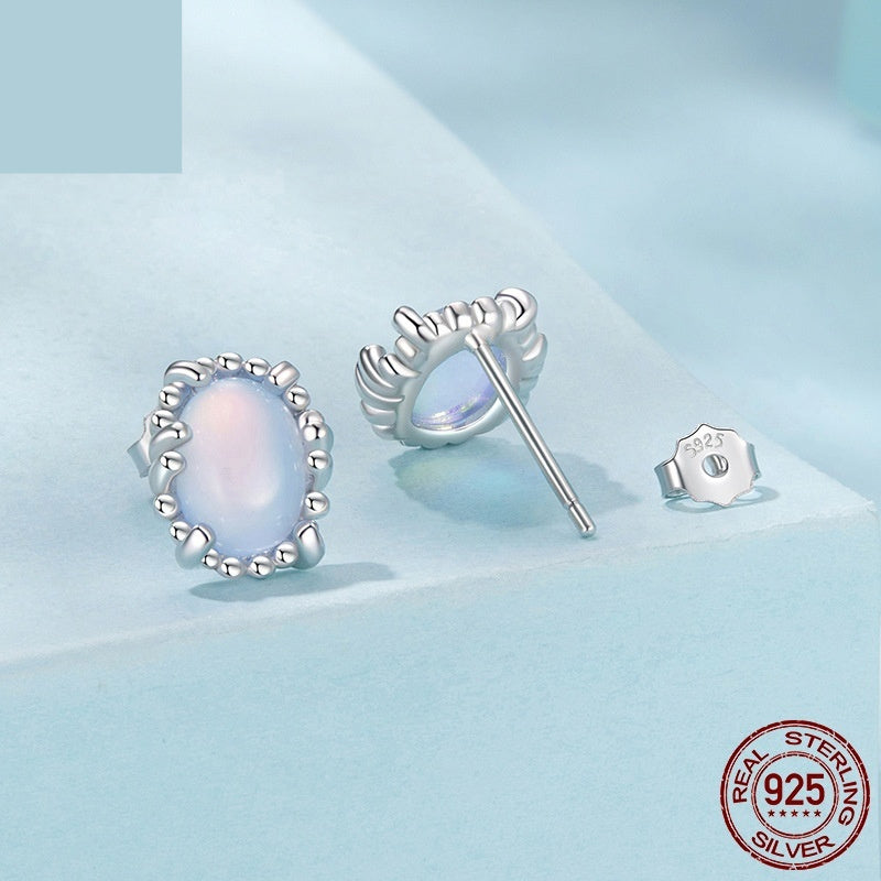 Sterling Silver Magic Stone Stud Earrings