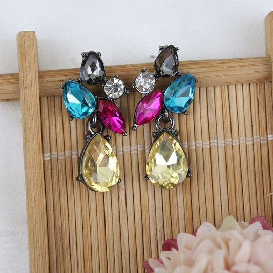 Dainty Crystal Steel Post Earrings