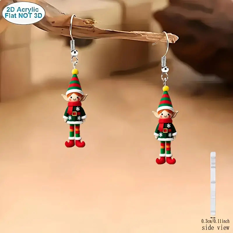 Creative Flat Acrylic Soldier Figurine Earrings