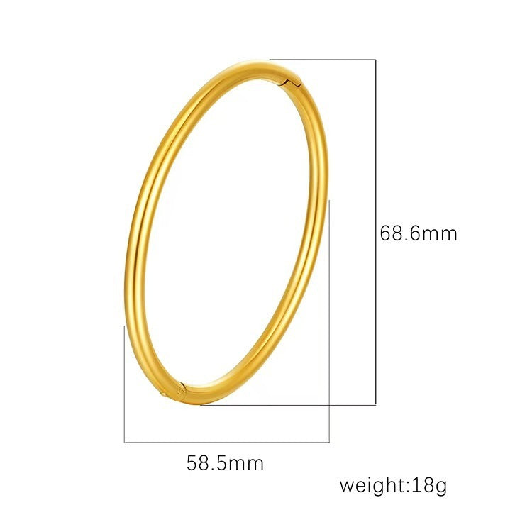 Chic Women's Open-End Stainless Steel C-Shaped Cuff Bracelet