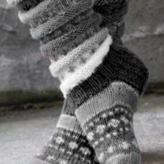 Fashion Warm Wool Blend Color Match Socks
