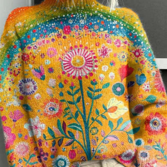 Chic Women's High Neck Wool Knit Sweater